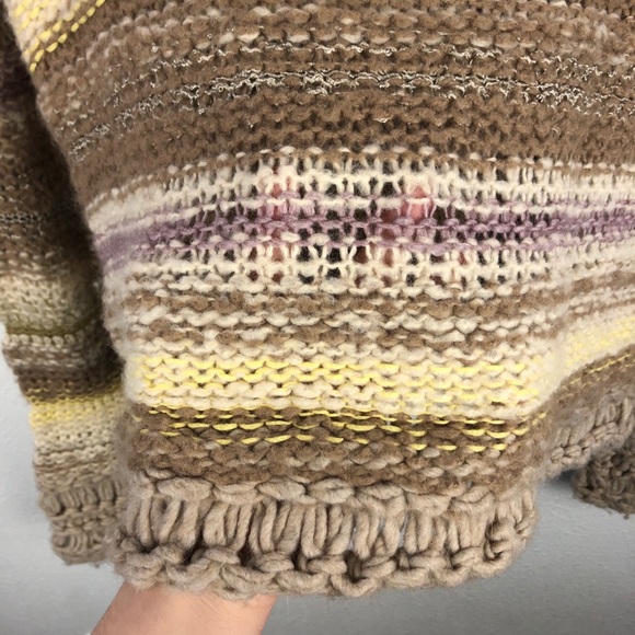 FREE PEOPLE Chunky Knit Cropped Sweater Bell Sleev - Picture 15 of 15